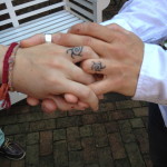 The tatooed wedding rings they hid for several weeks.